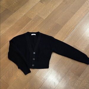 Black Button-Up Women's Sweater